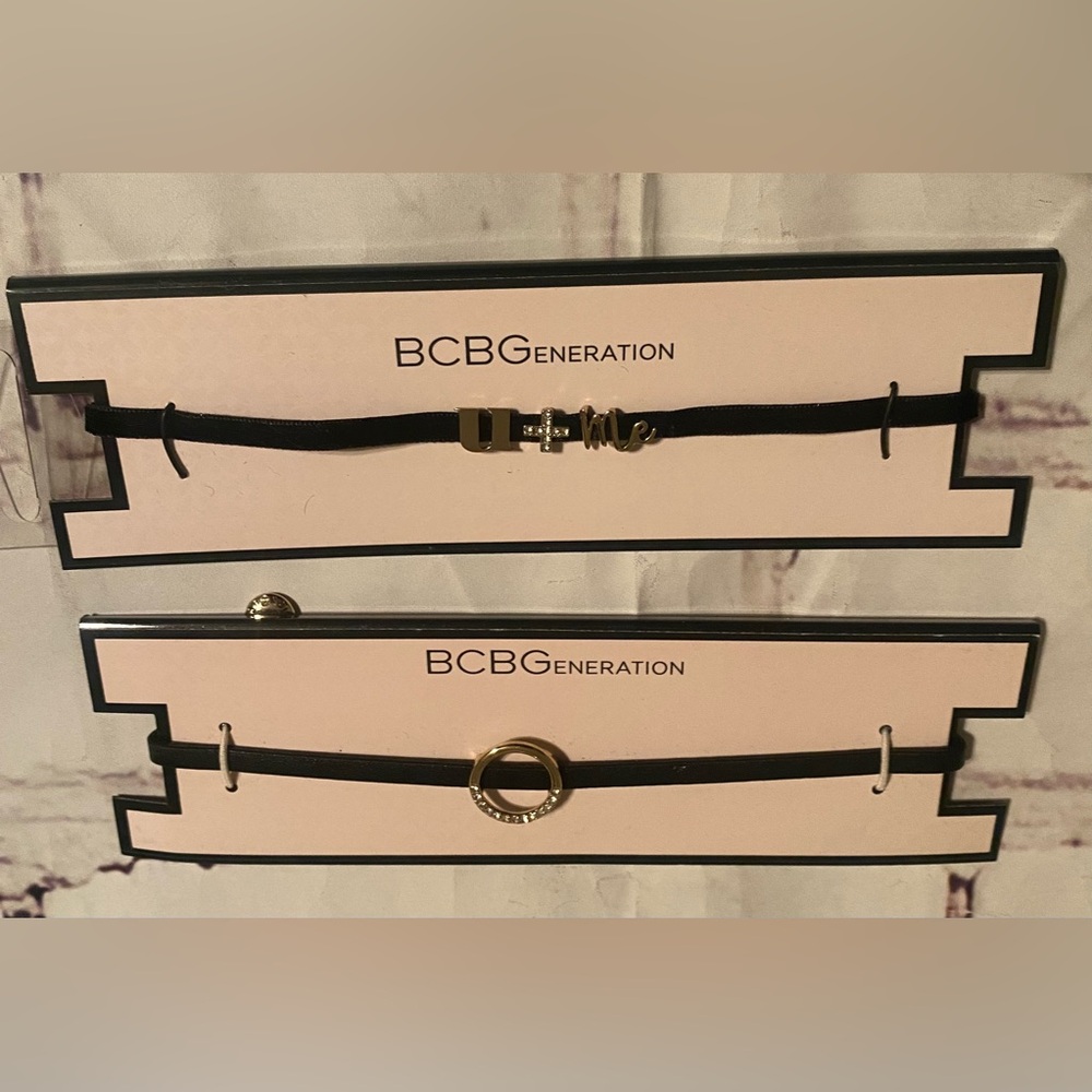 BCBGeneration Black and Gold Choker Set